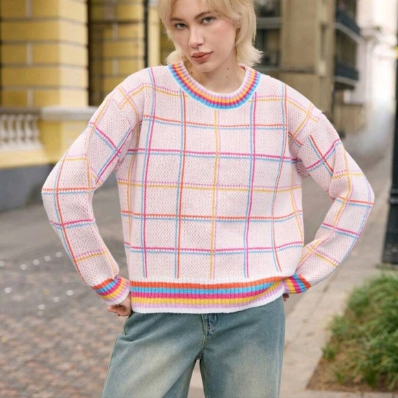 Women's Solid Color Patchwork Crew Neck Long Sleeve Casual Top, For Everyday - Picture 1 of 4